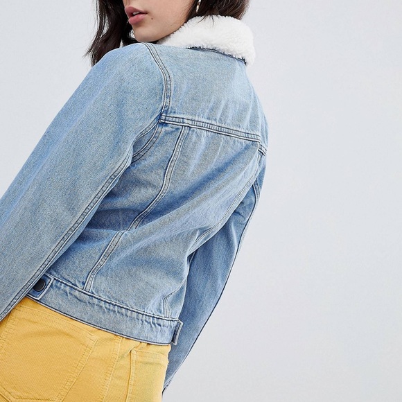 ASOS denim sherpa fleece collar jacket - Picture 10 of 12